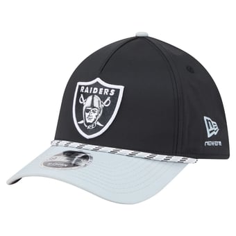 Men's  Black/Silver Las Vegas Raiders Rope M-Crown A-Frame 39THIRTY Flex Hat