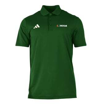 Men's adidas Green Miami Hurricanes Ottoman Polo