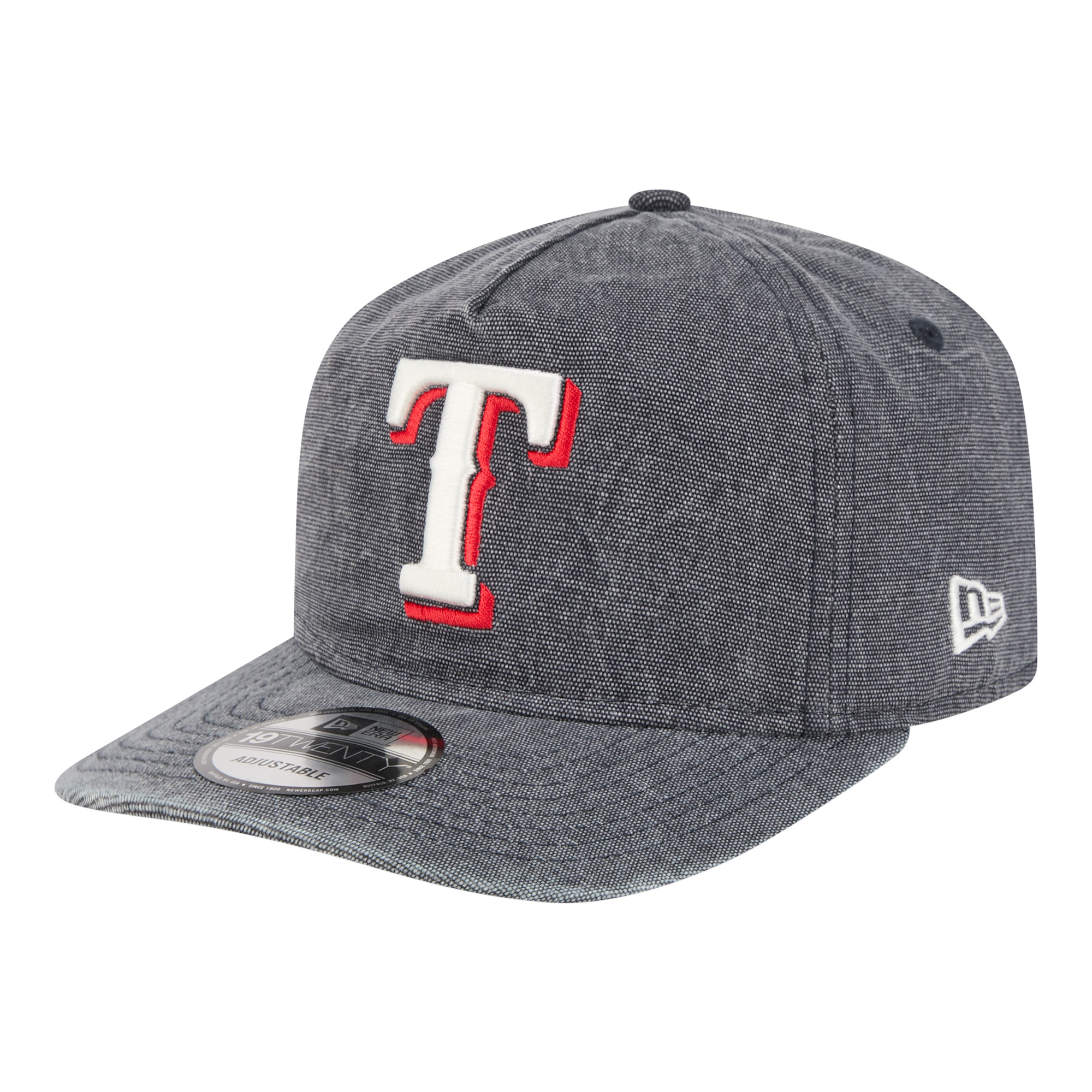 Men's New Era  Navy Heather Texas Rangers  Denim Classic 19TWENTY Adjustable Hat