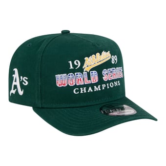 Men's New Era Green Athletics 1989 World Series Champions Historic 9FIFTY A-Frame Snapback Hat