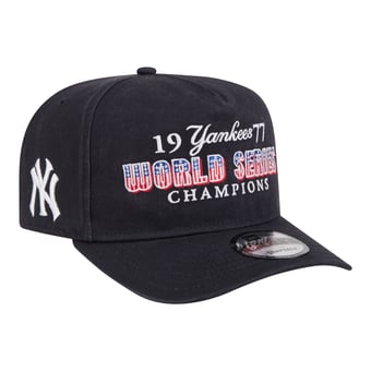 Men's New Era Navy New York Yankees 1977 World Series Champions Throwback 9FIFTY A-Frame Snapback Hat