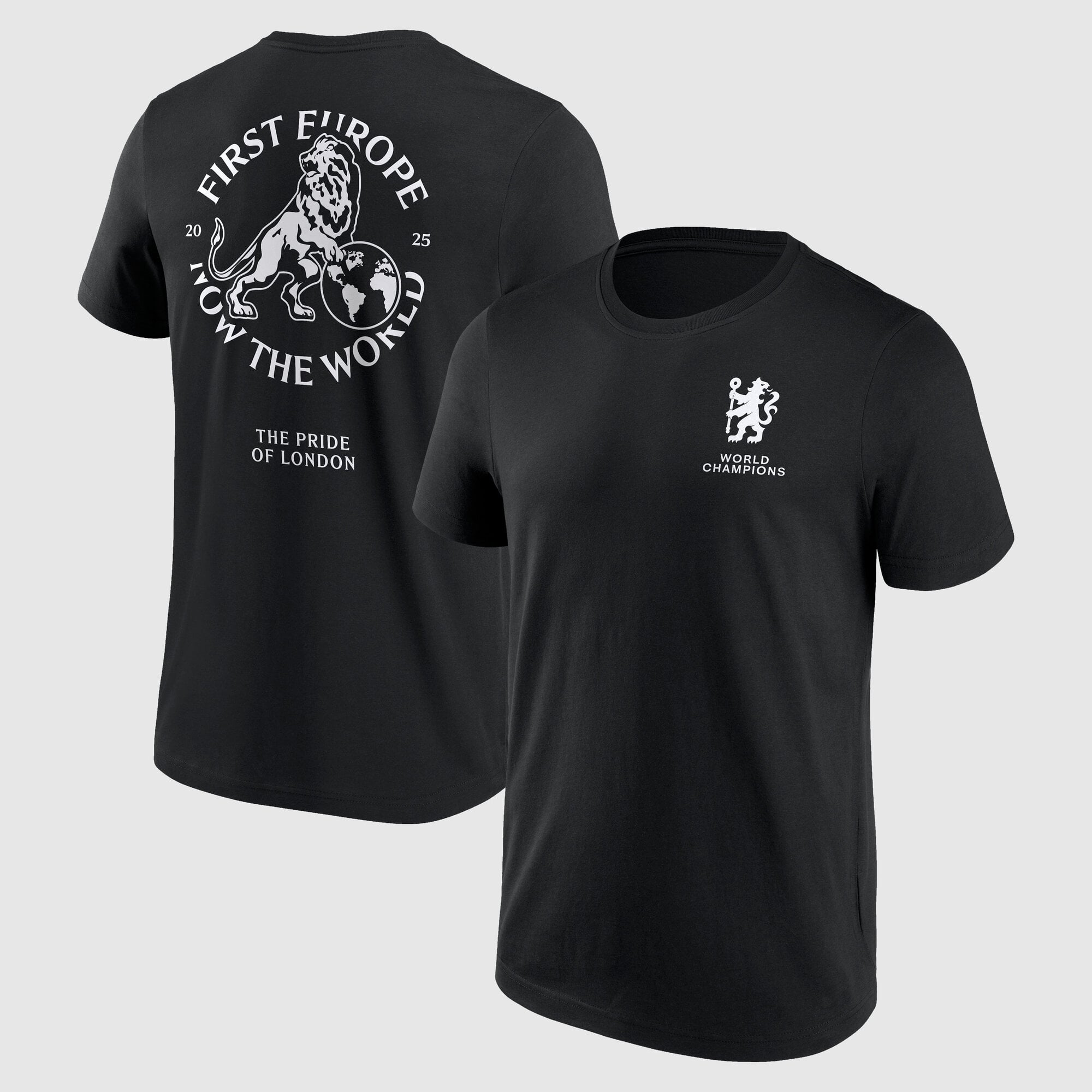 Chelsea First Europe, Now the World Graphic T-Shirt - Black - Mens