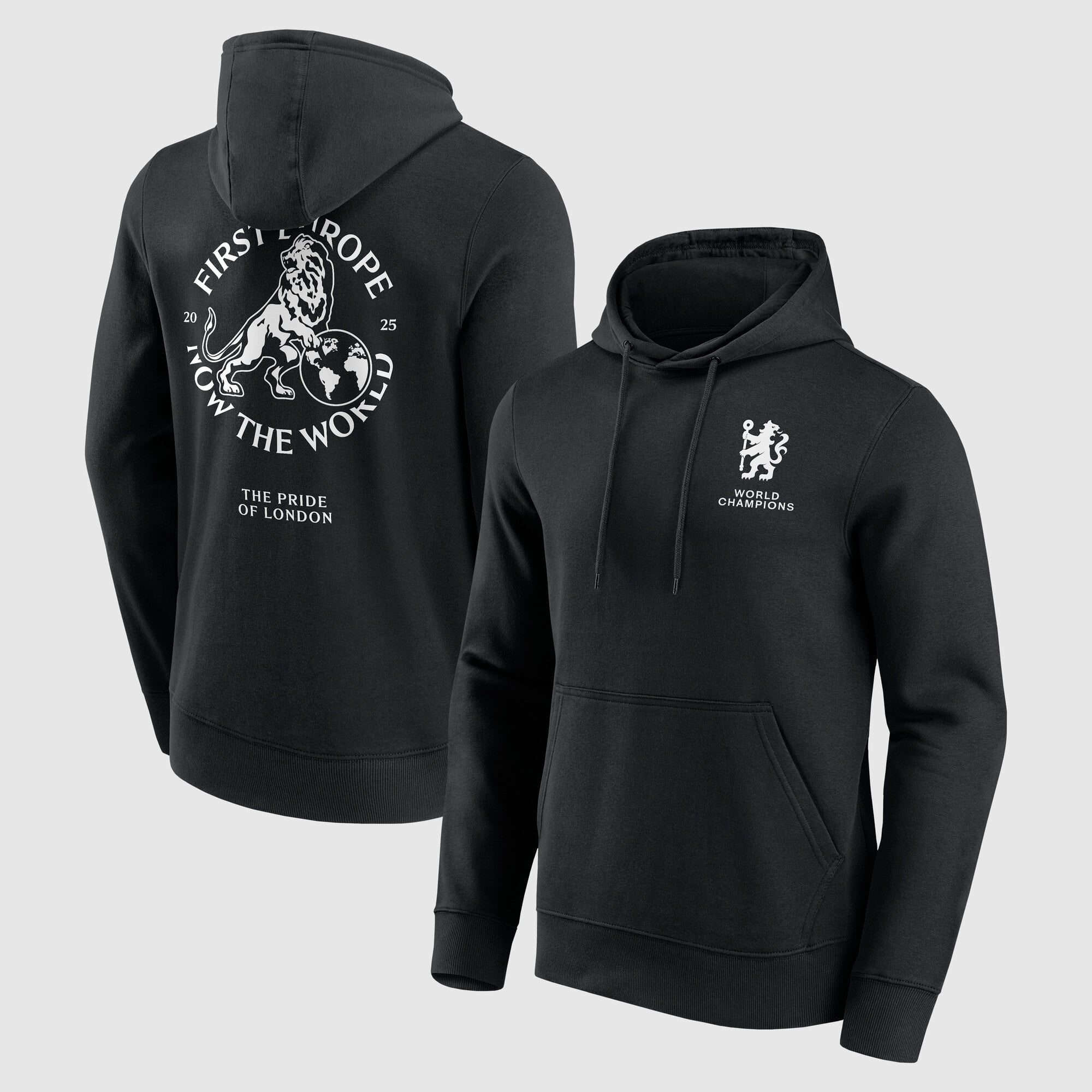 Chelsea First Europe, Now the World Graphic Hoodie - Black - Mens