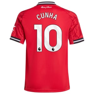 Maillot Domicile Manchester United adidas 2025-26 - Enfant avec flocage Cunha 10, vue 4