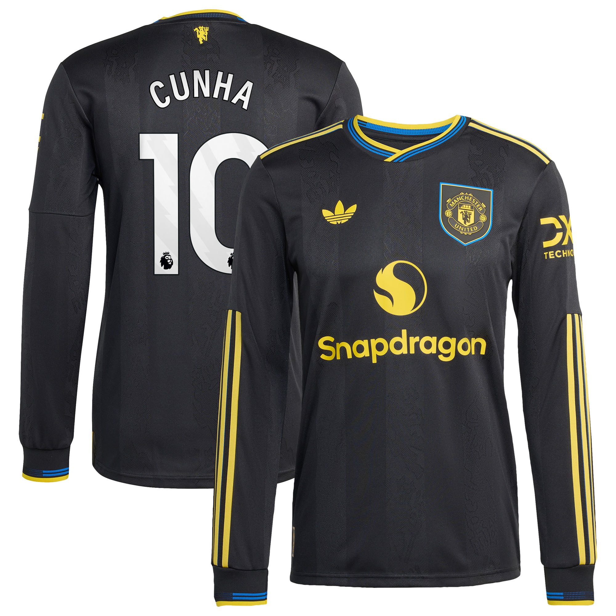 Maillot Troisième Manchester United adidas Authentic 2025-26 - Manches longues avec flocage Cunha 10
