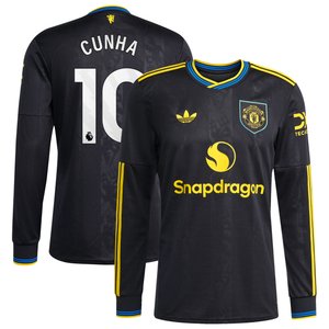 Maillot troisième tenue Manchester United adidas 2025-26 - Manches longues avec flocage Cunha 10, vue 1