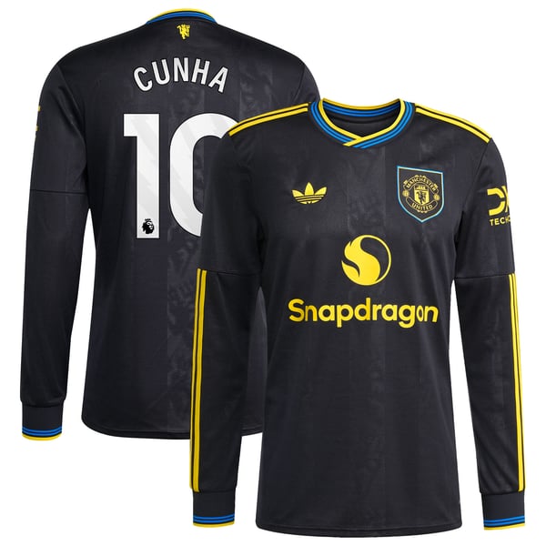 Maillot troisième tenue Manchester United adidas 2025-26 - Manches longues avec flocage Cunha 10