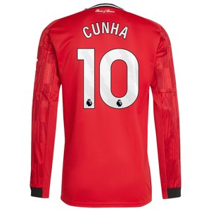 Maillot Domicile Manchester United adidas 2025-26 - Manches longues avec flocage Cunha 10, vue 4