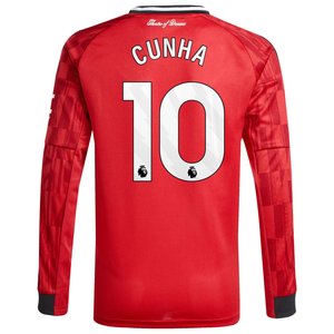 Maillot Domicile Manchester United adidas 2025-26 - Enfant - Manches longues avec flocage Cunha 10, vue 4