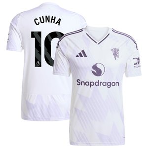 Maillot Extérieur de Manchester United adidas 2025-26 avec flocage Cunha 10, vue 1