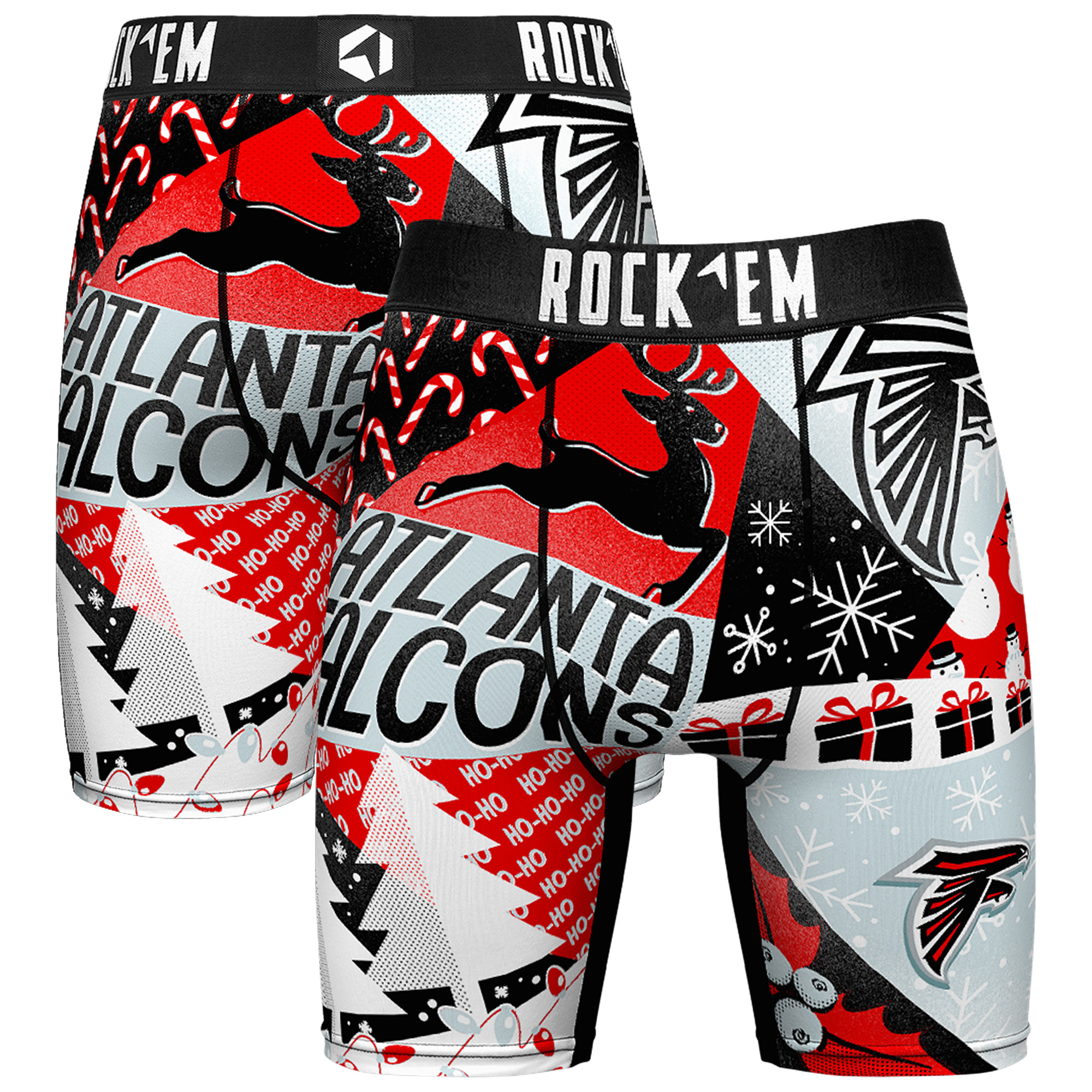 Men's Rock Em Socks Black Atlanta Falcons Holiday Tacky Remix Boxer Briefs