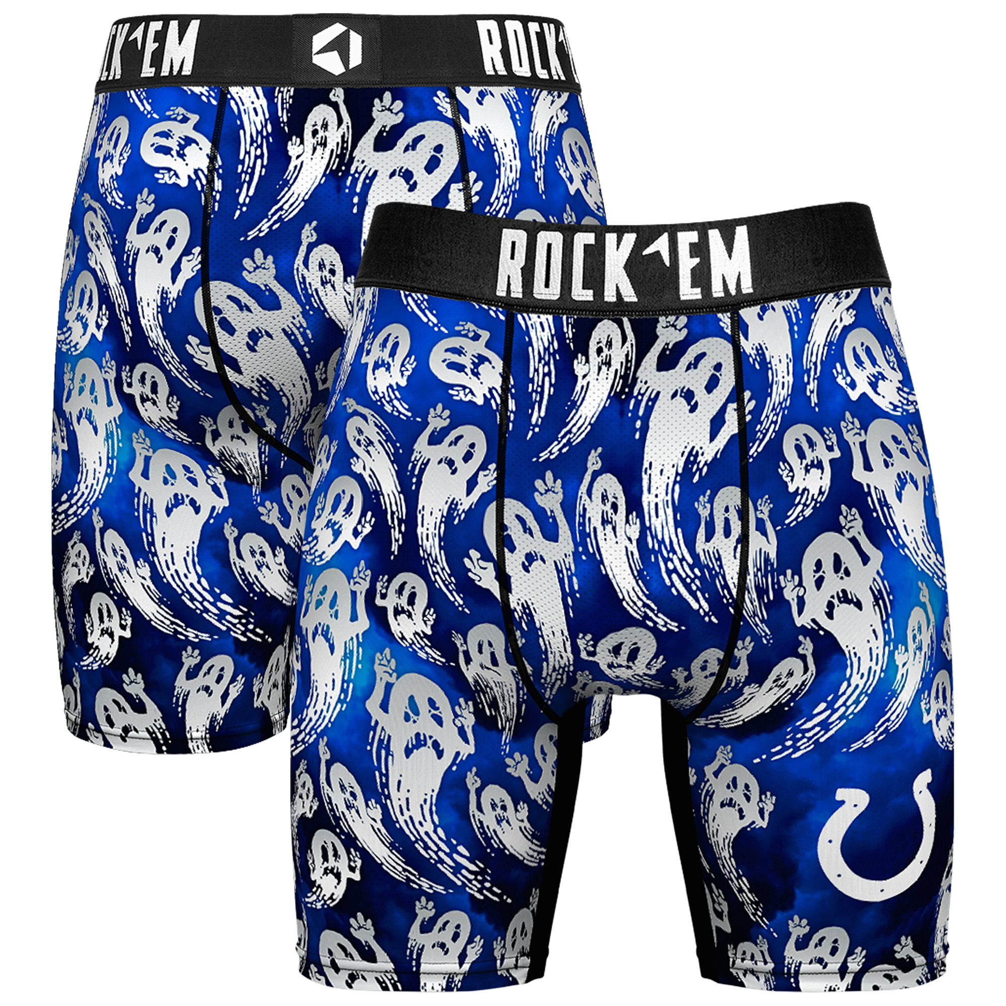 Men's Rock Em Socks Royal Indianapolis Colts Halloween Ghost Fade Boxer Briefs