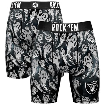 Men's Rock Em Socks Black Las Vegas Raiders Halloween Ghost Fade Boxer Briefs