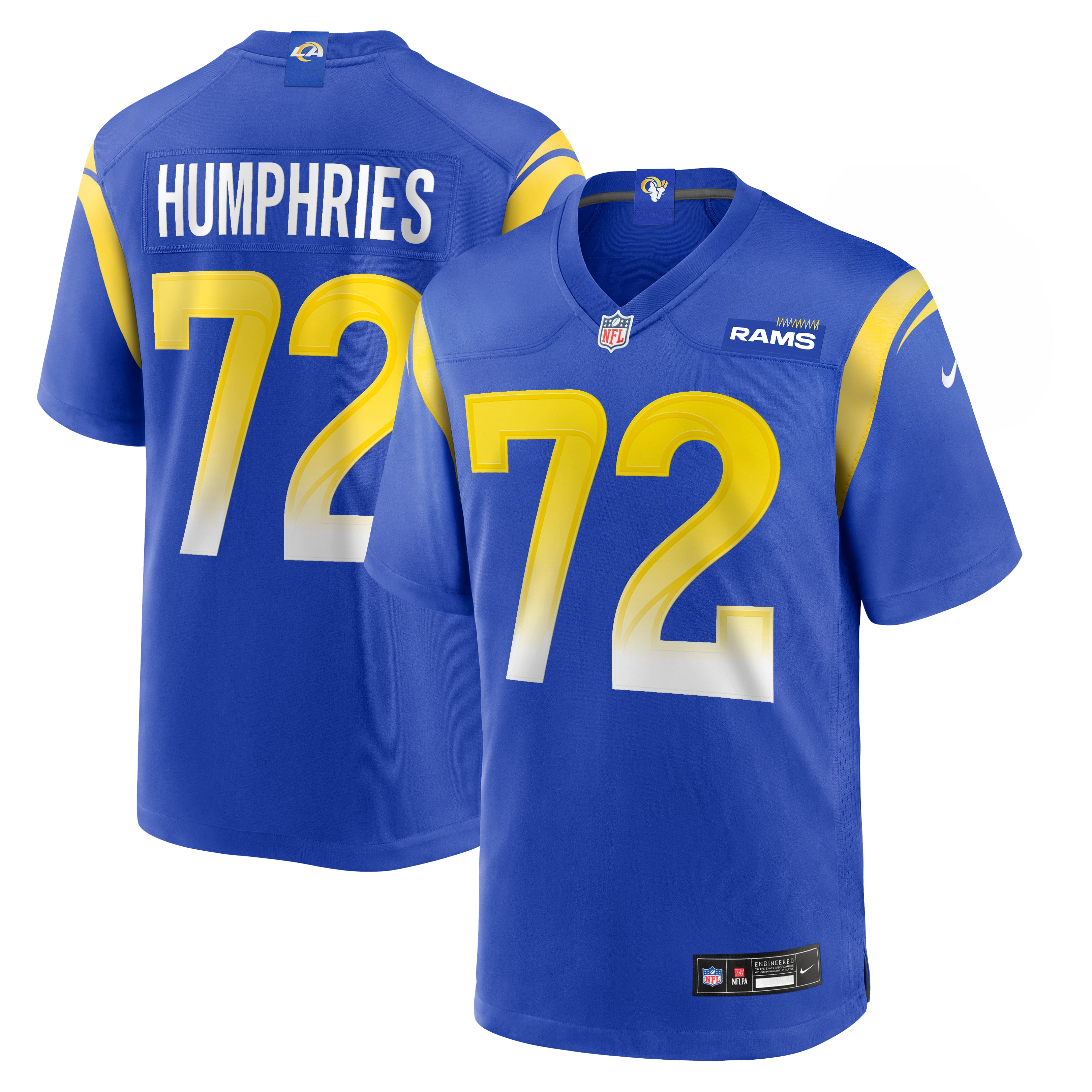 Men's Nike D.J. Humphries  Royal Los Angeles Rams Team Game Jersey