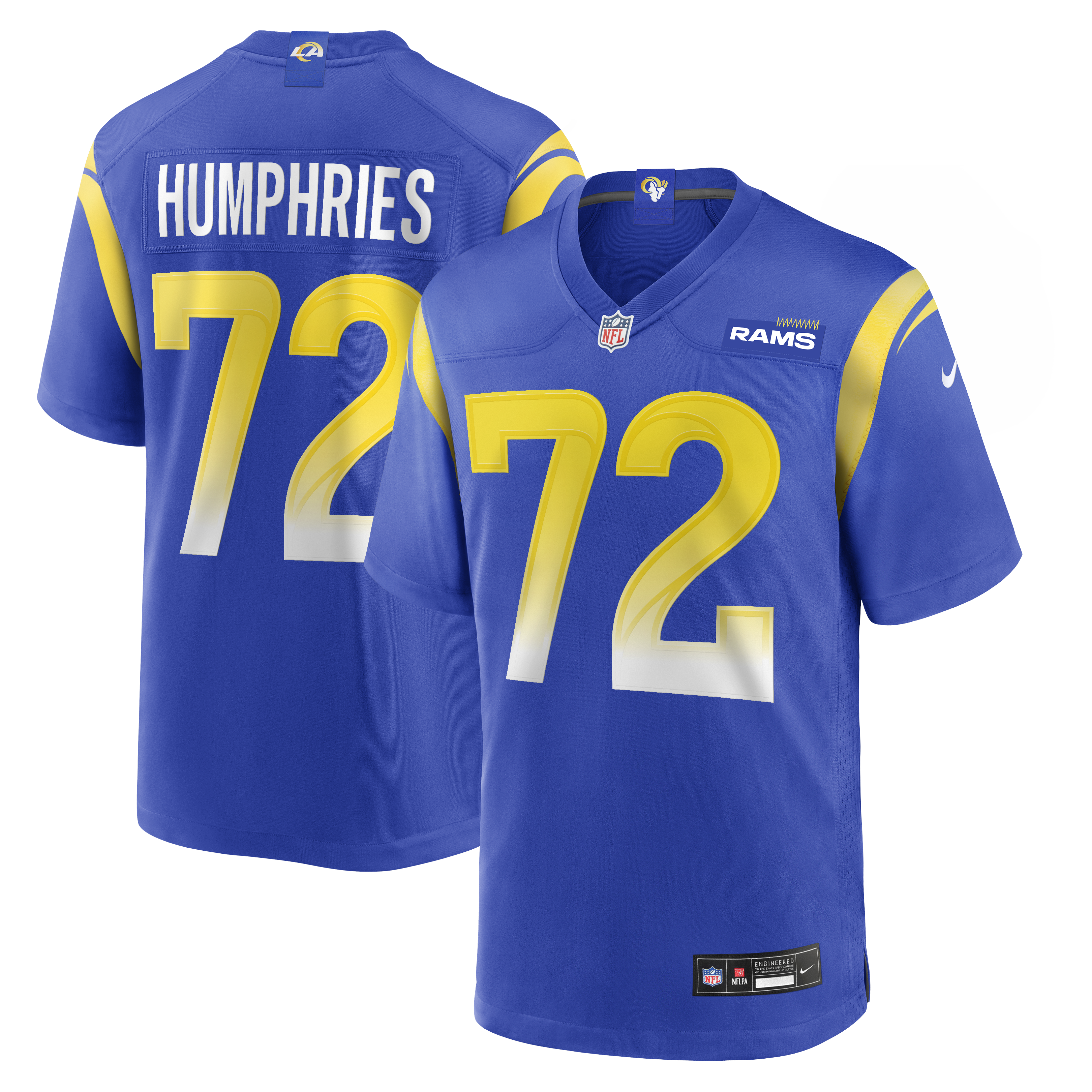 Men's Nike D.J. Humphries Royal Los Angeles Rams Team Game Jersey