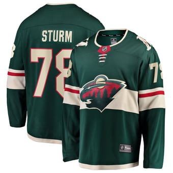 Men's Fanatics Nico Sturm Green Minnesota Wild Home Breakaway Jersey