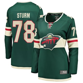 Women's Fanatics Nico Sturm Green Minnesota Wild Home Breakaway Jersey