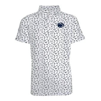Youth Garb Gray Penn State Nittany Lions Tom All-Over Football Print Polo