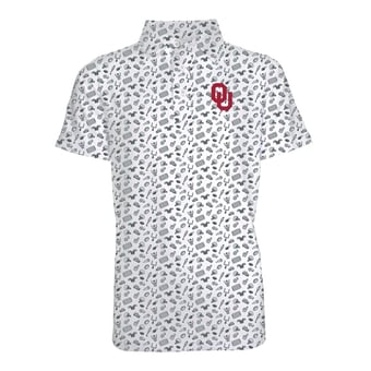 Youth Garb Gray Oklahoma Sooners Tom All-Over Football Print Polo