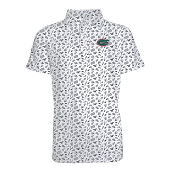 Youth Garb Gray Florida Gators Tom All-Over Football Print Polo
