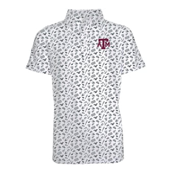 Youth Garb Gray Texas A&M Aggies Tom All-Over Football Print Polo