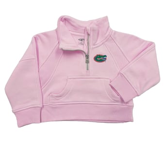 Girls Toddler Garb Pink Florida Gators Cropped Dawn Funnel Neck Half-Zip Sweatshirt