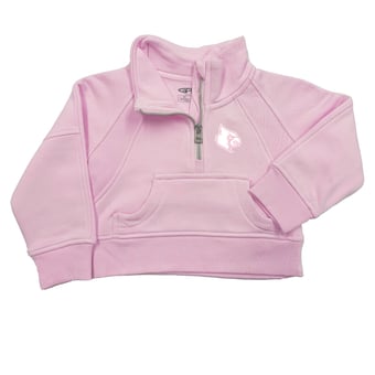 Girls Toddler Garb Pink Louisville Cardinals Cropped Dawn Funnel Neck Half-Zip Sweatshirt