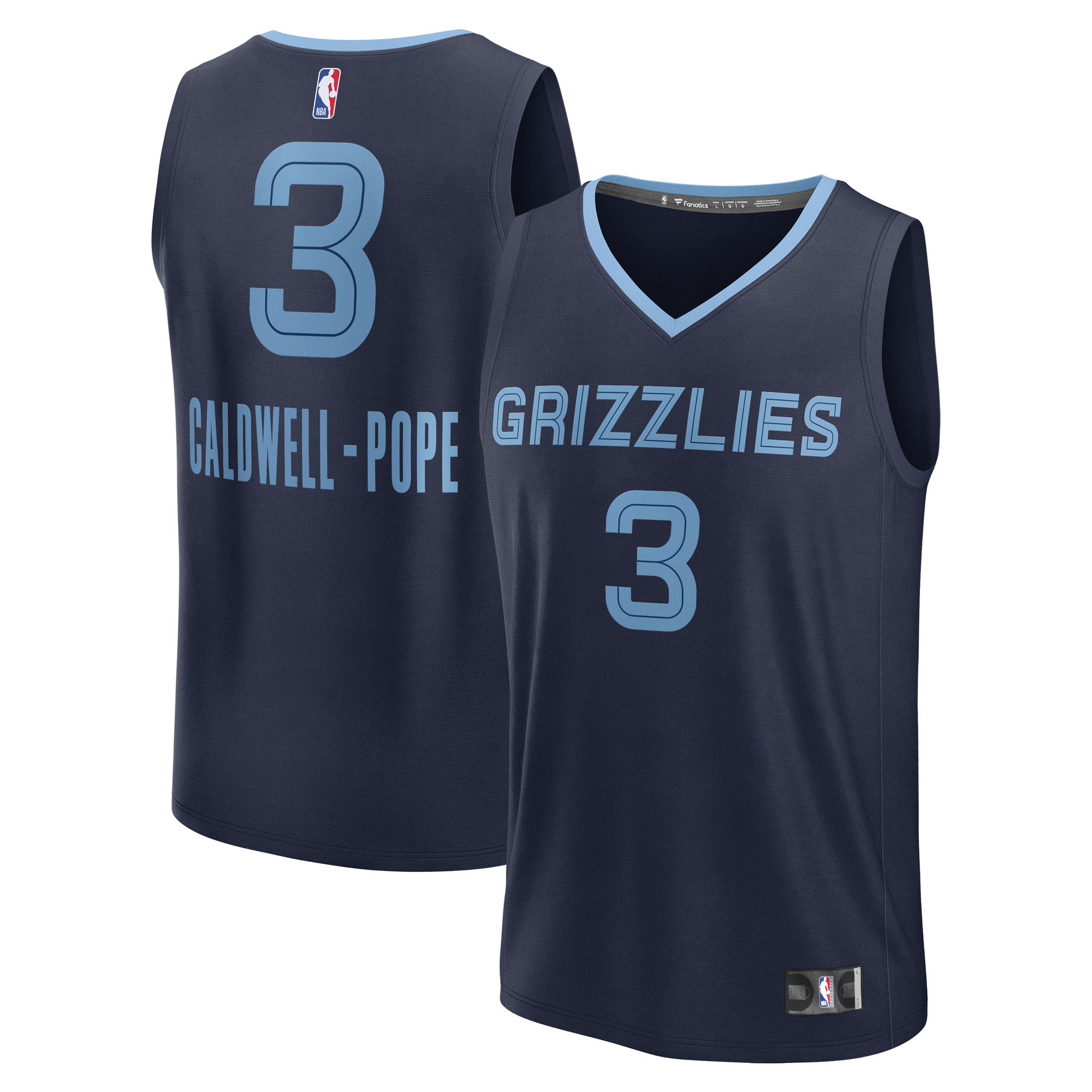 Men's Fanatics Kentavious Caldwell-Pope Navy Memphis Grizzlies Fast Break Replica Player Jersey - Icon Edition