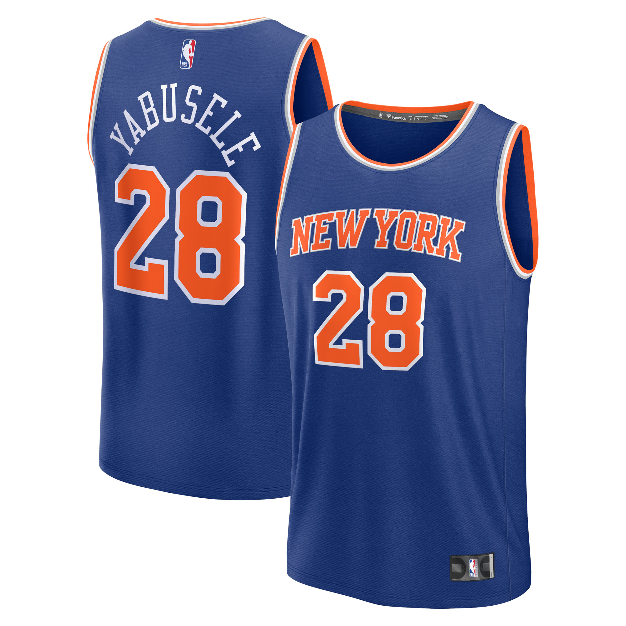 Men's Fanatics Guerschon Yabusele Blue New York Knicks Fast Break Replica Player Jersey - Icon Edition