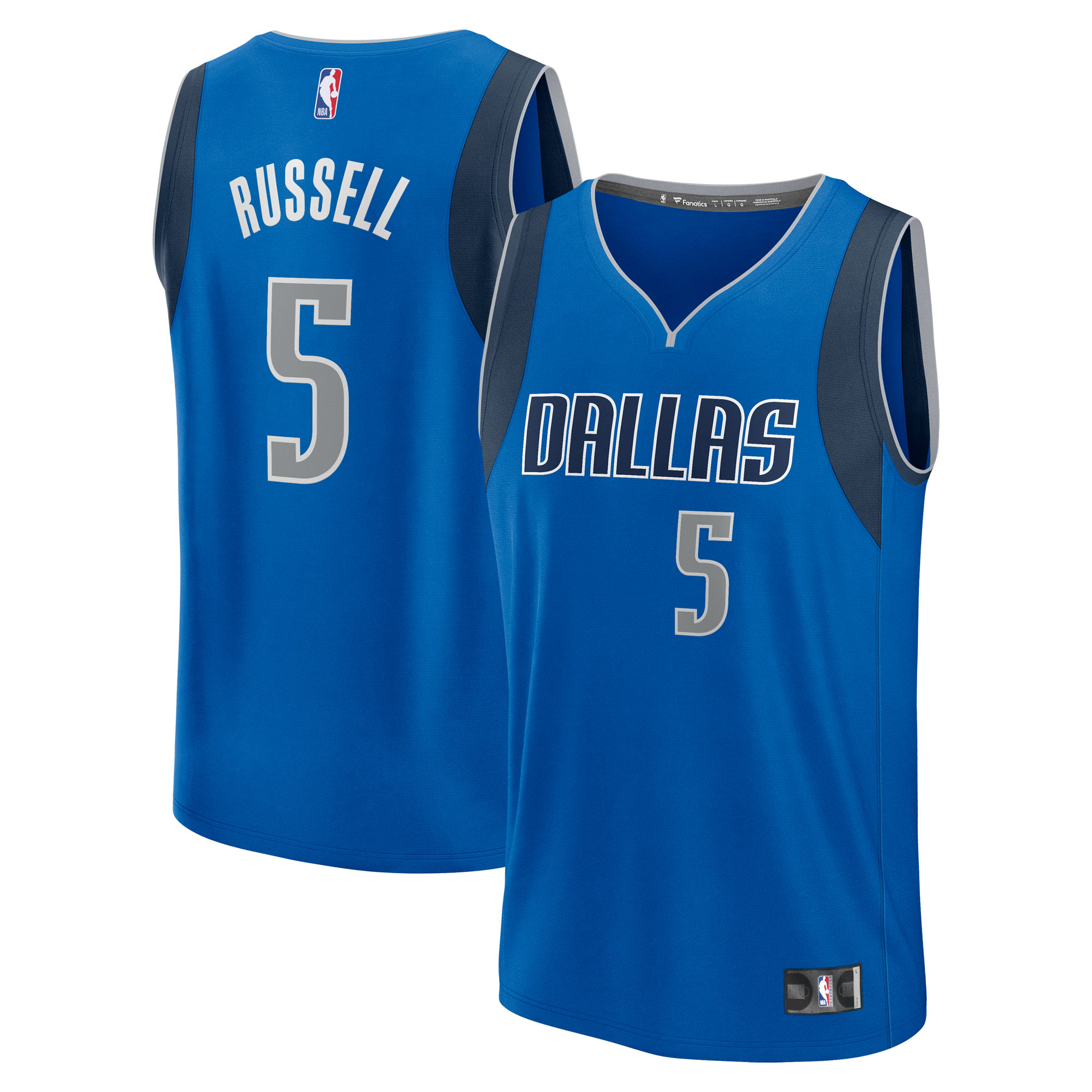Men's Fanatics D'Angelo Russell Blue Dallas Mavericks Fast Break Replica Player Jersey - Icon Edition