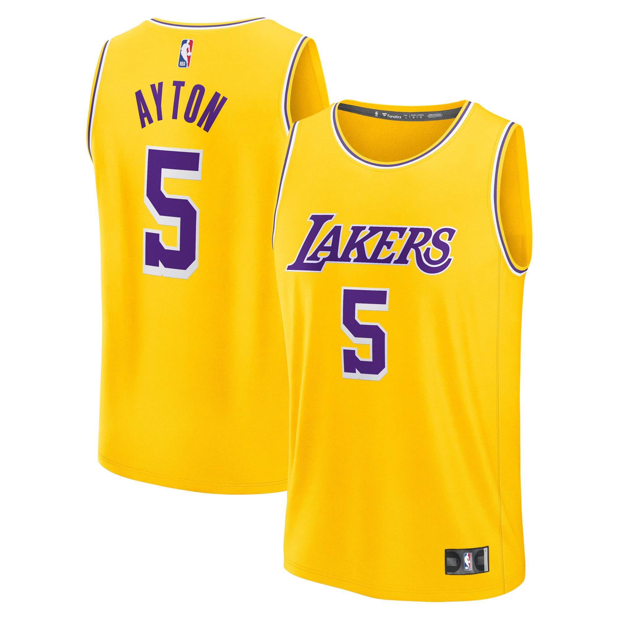 Men's Fanatics Deandre Ayton Gold Los Angeles Lakers Fast Break Replica Player Jersey - Icon Edition