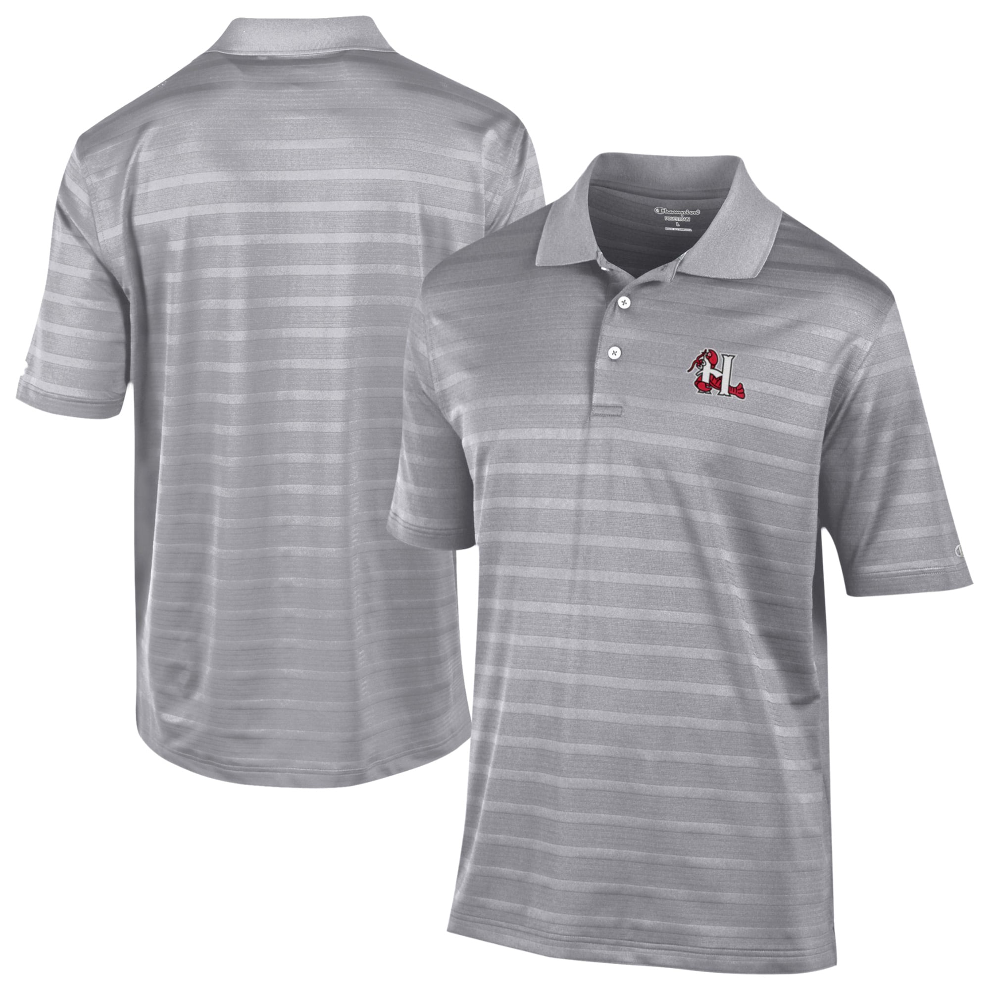 Men's Champion Gray Hickory Crawdads Textured Solid Polo