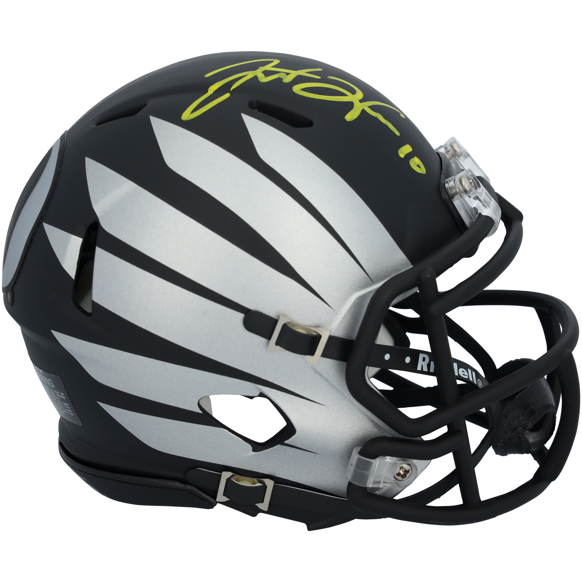 Justin Herbert Oregon Ducks Autographed Riddell 2024 Black Wing Speed Mini Helmet