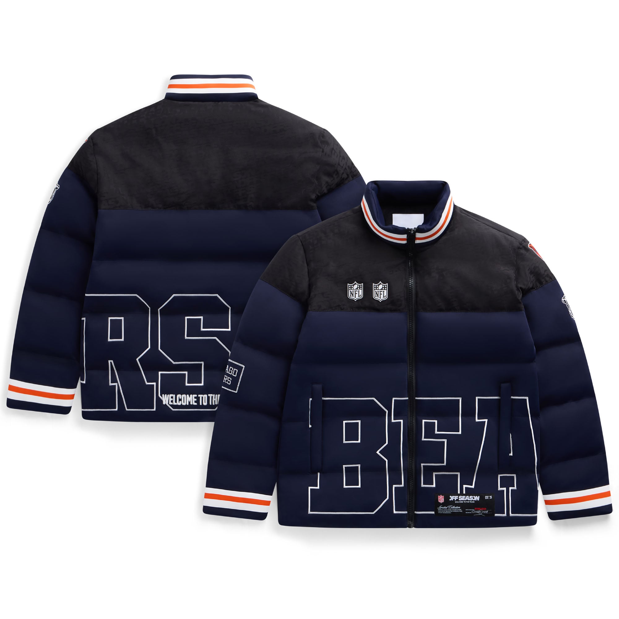Unisex Navy Chicago Bears Team Puffer Jacket