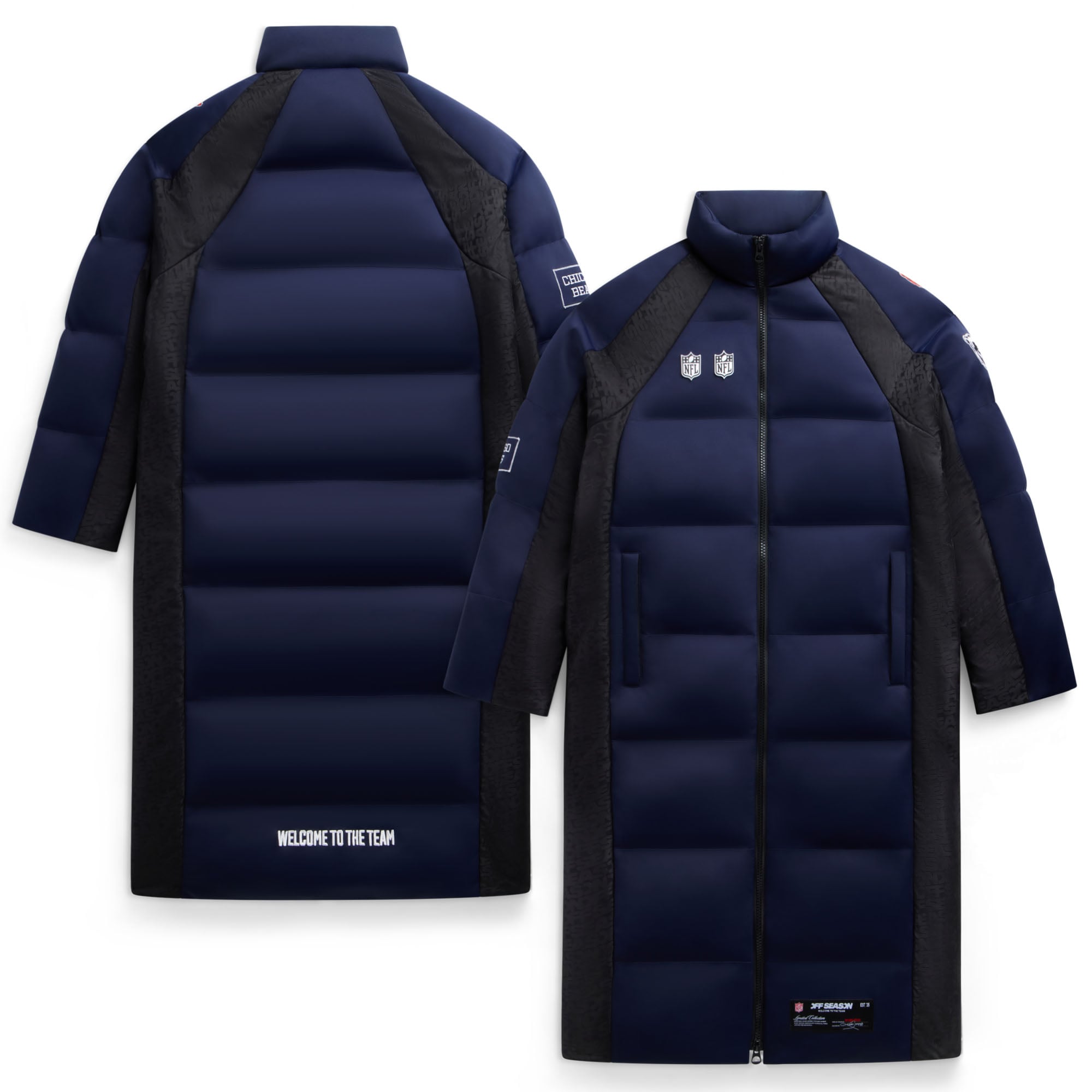 Unisex Navy Chicago Bears Long Team Puffer Coat Unisex Navy Chicago Bears Long Team Puffer Coat