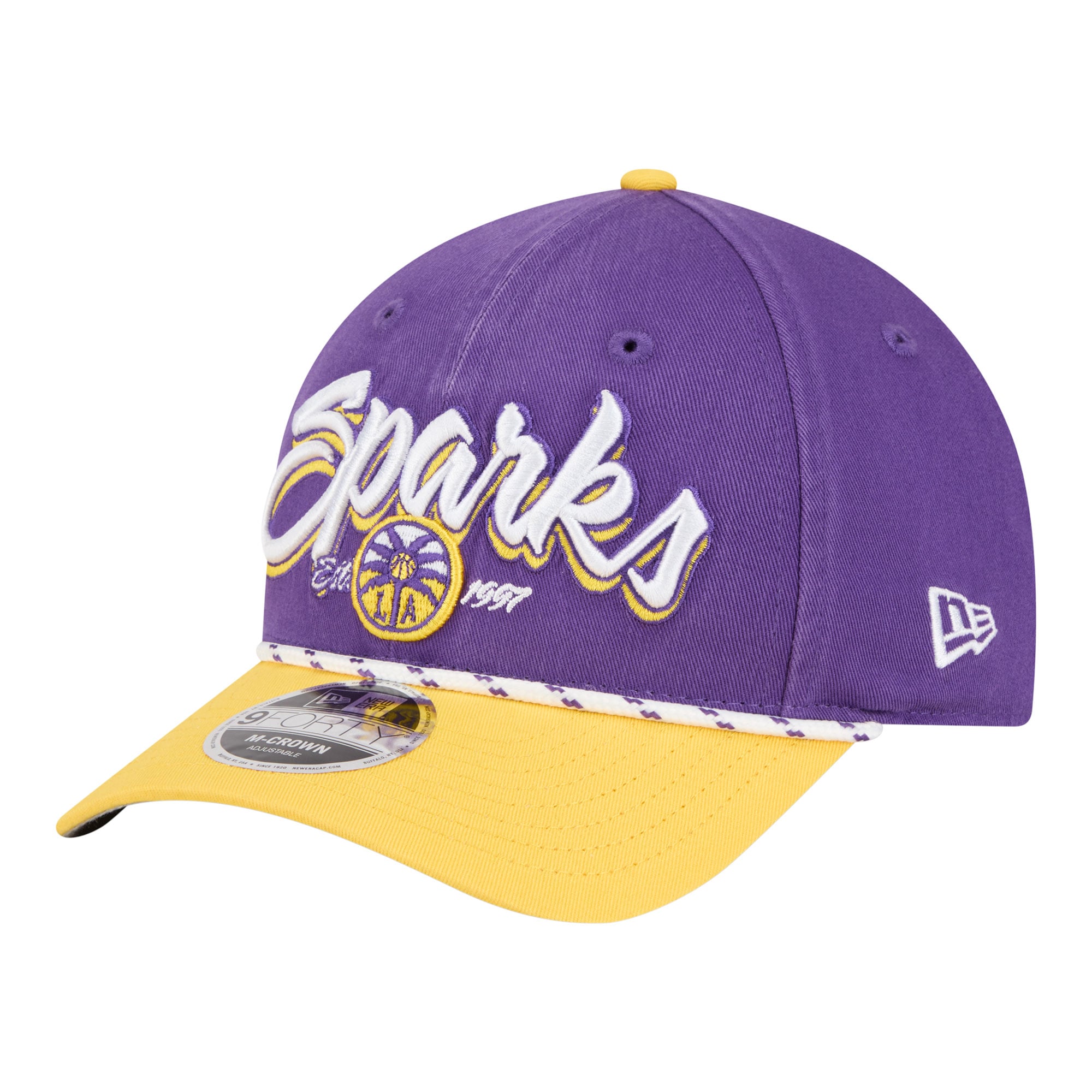 Unisex New Era  Purple/Gold Los Angeles Sparks Team Loyal Script Two-Tone M-Crown 9FORTY Adjustable Hat