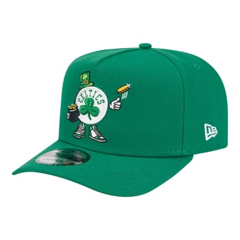 Men's New Era  Kelly Green Boston Celtics Injection Cartoon Logo A-Frame 9FIFTY Adjustable Hat