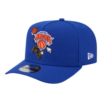 Men's New Era  Blue New York Knicks Injection Cartoon Logo A-Frame 9FIFTY Adjustable Hat