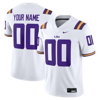 Men's Nike White LSU Tigers White Custom Game Jersey