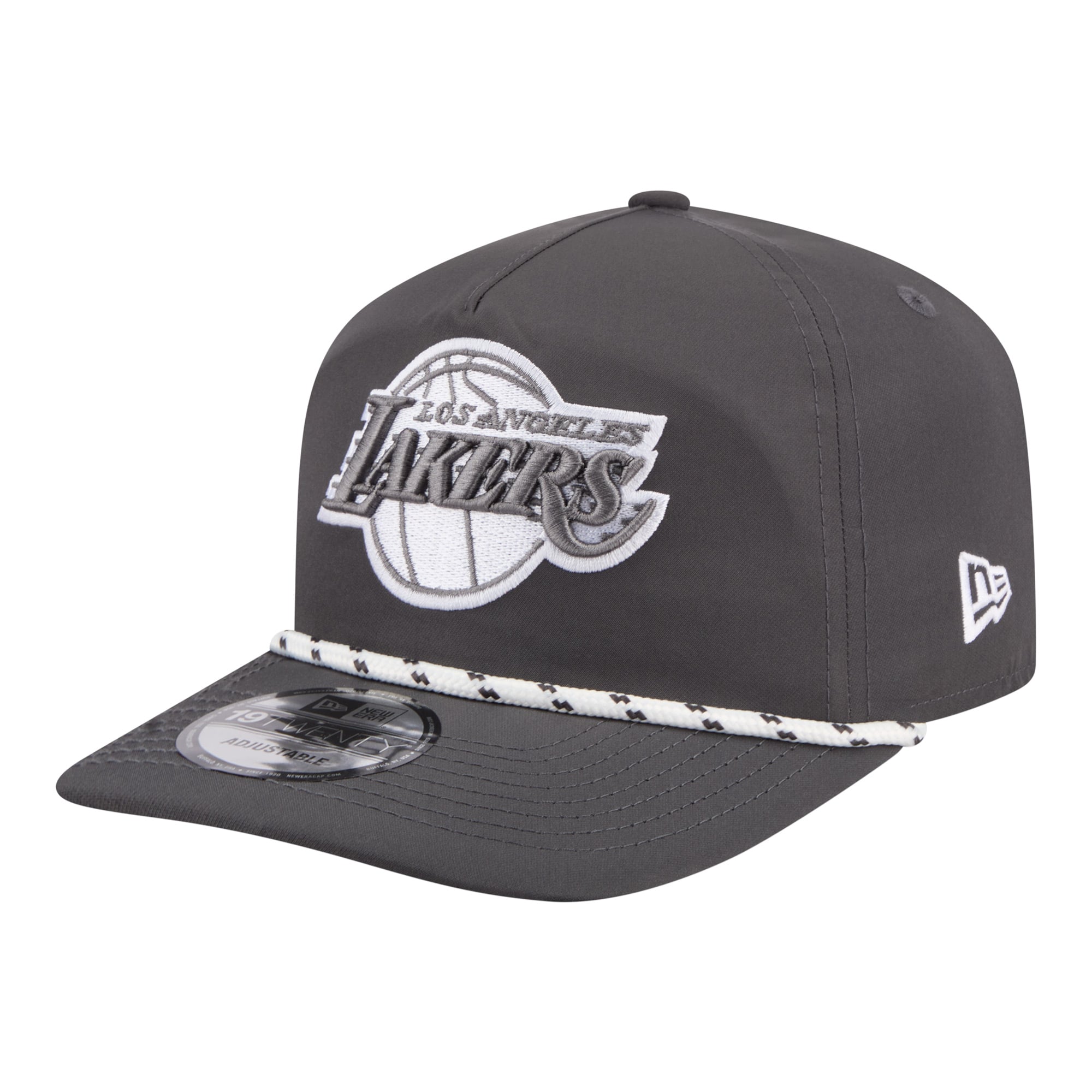 Men's New Era Graphite Los Angeles Lakers Tonal Rope 19TWENTY Adjustable Hat