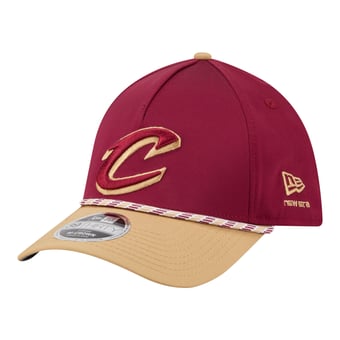 Men's New Era  Wine/Gold Cleveland Cavaliers Rope Two-Tone M-Crown A-Frame 39THIRTY Flex Hat