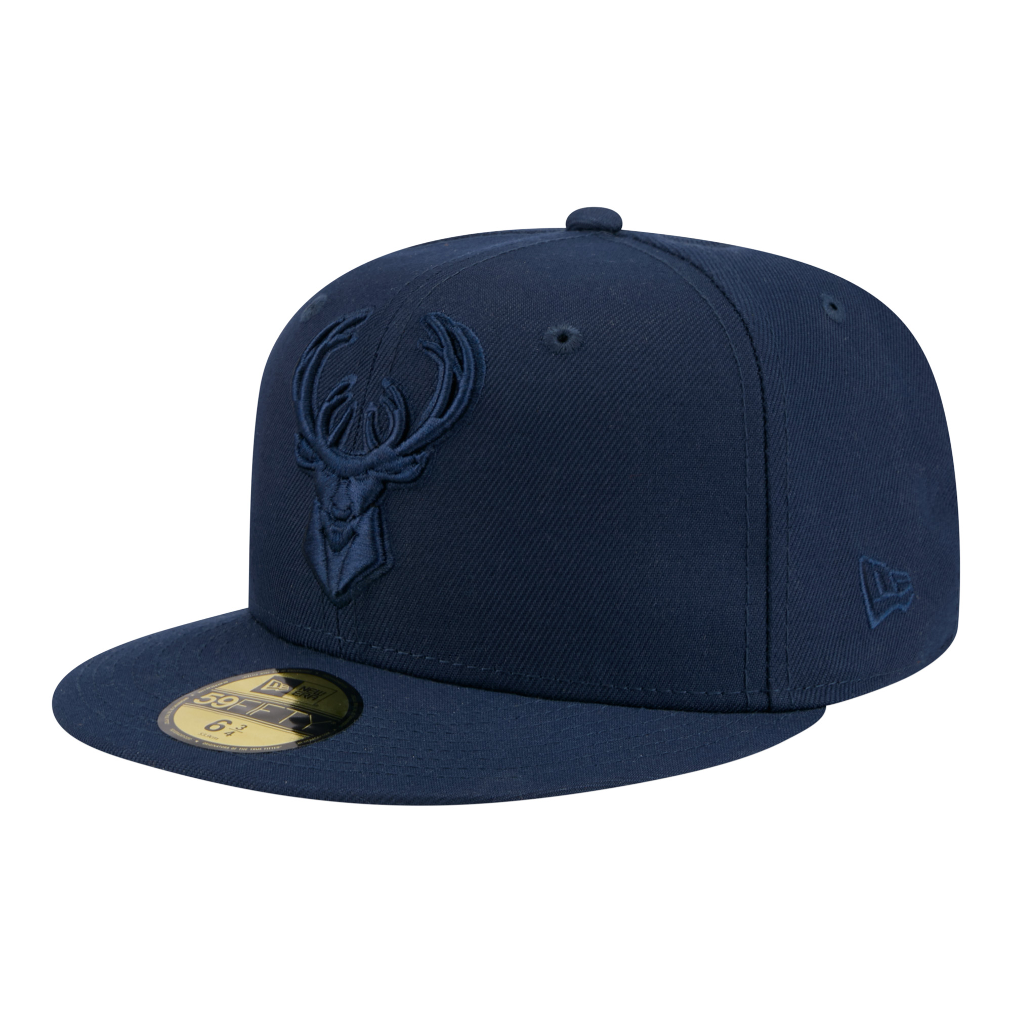 Men's New Era Navy Milwaukee Bucks Tonal Color Pack 59FIFTY Fitted Hat