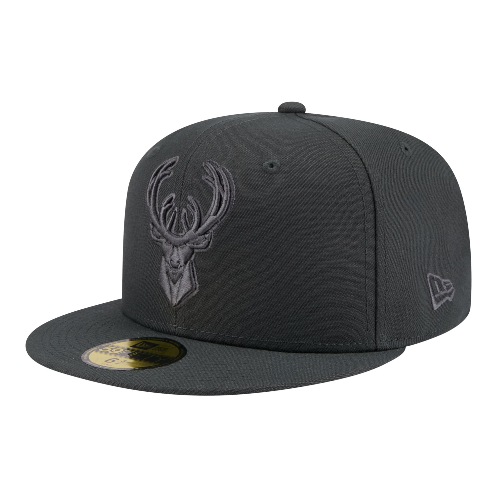 Men's New Era  Charcoal Milwaukee Bucks Tonal Color Pack 59FIFTY Fitted Hat