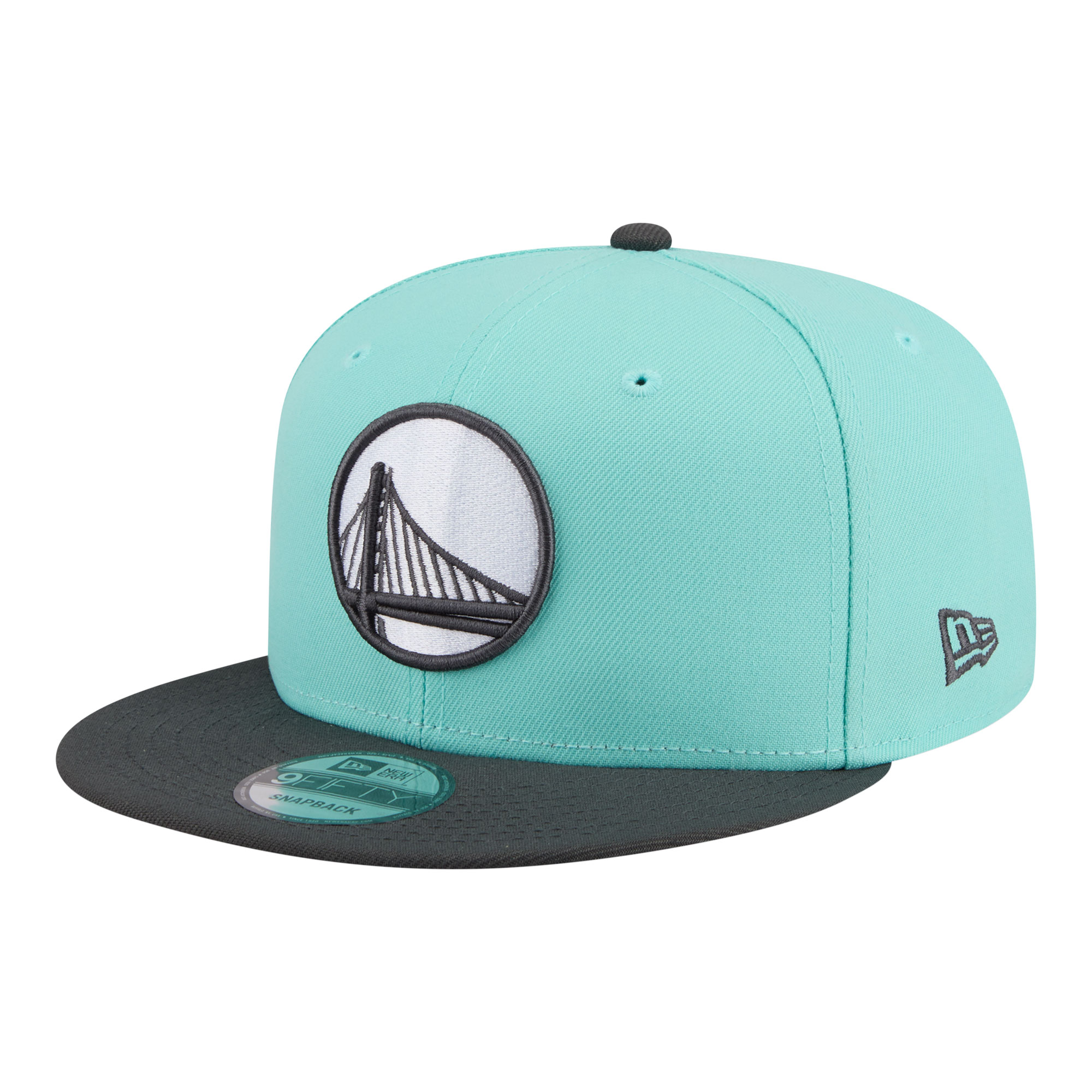 Men's New Era Turquoise/Charcoal Golden State Warriors Color Pack Two-Tone 9FIFTY Snapback Hat