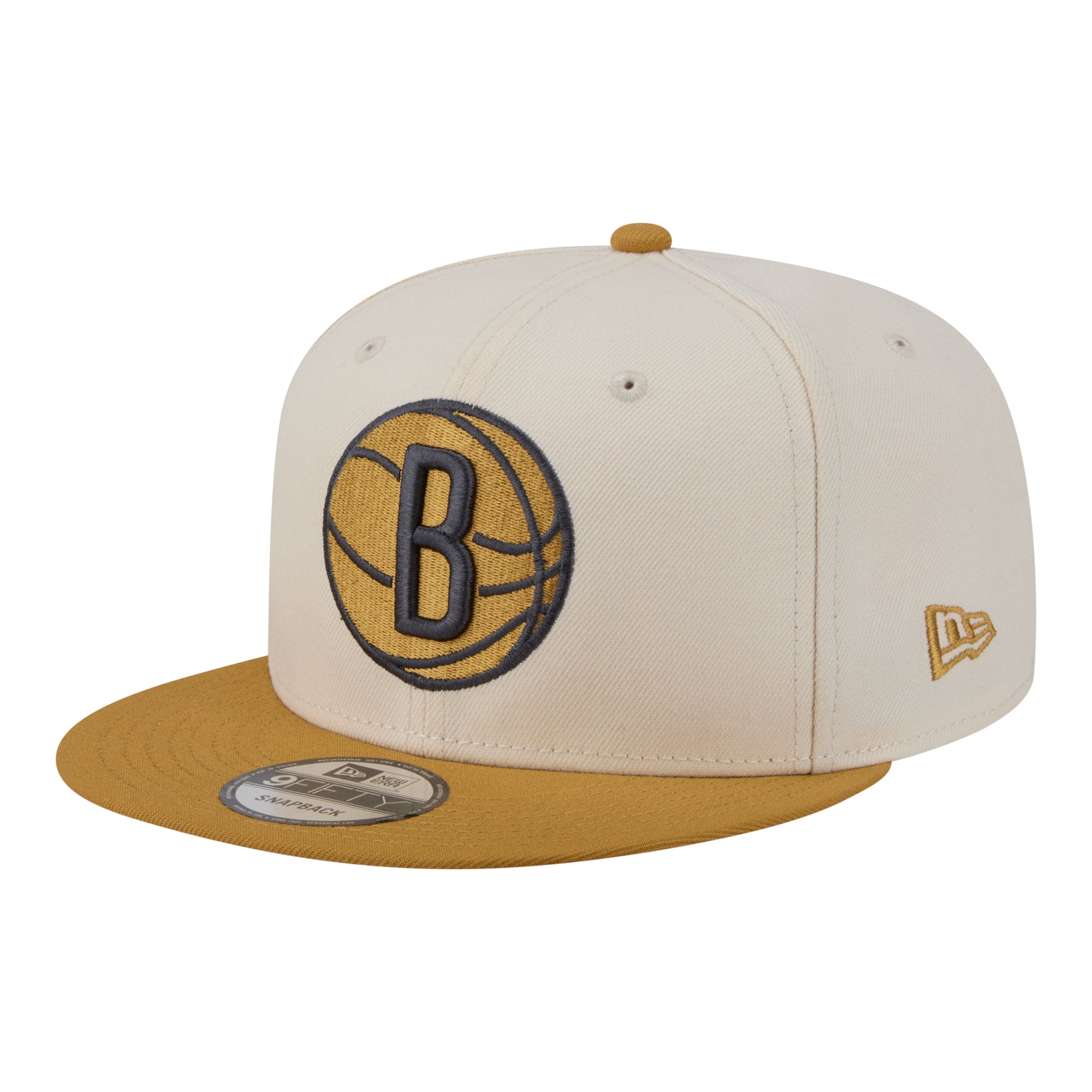 Men's New Era  Cream/Tan Brooklyn Nets Two-Tone Color Pack 9FIFTY Snapback Hat