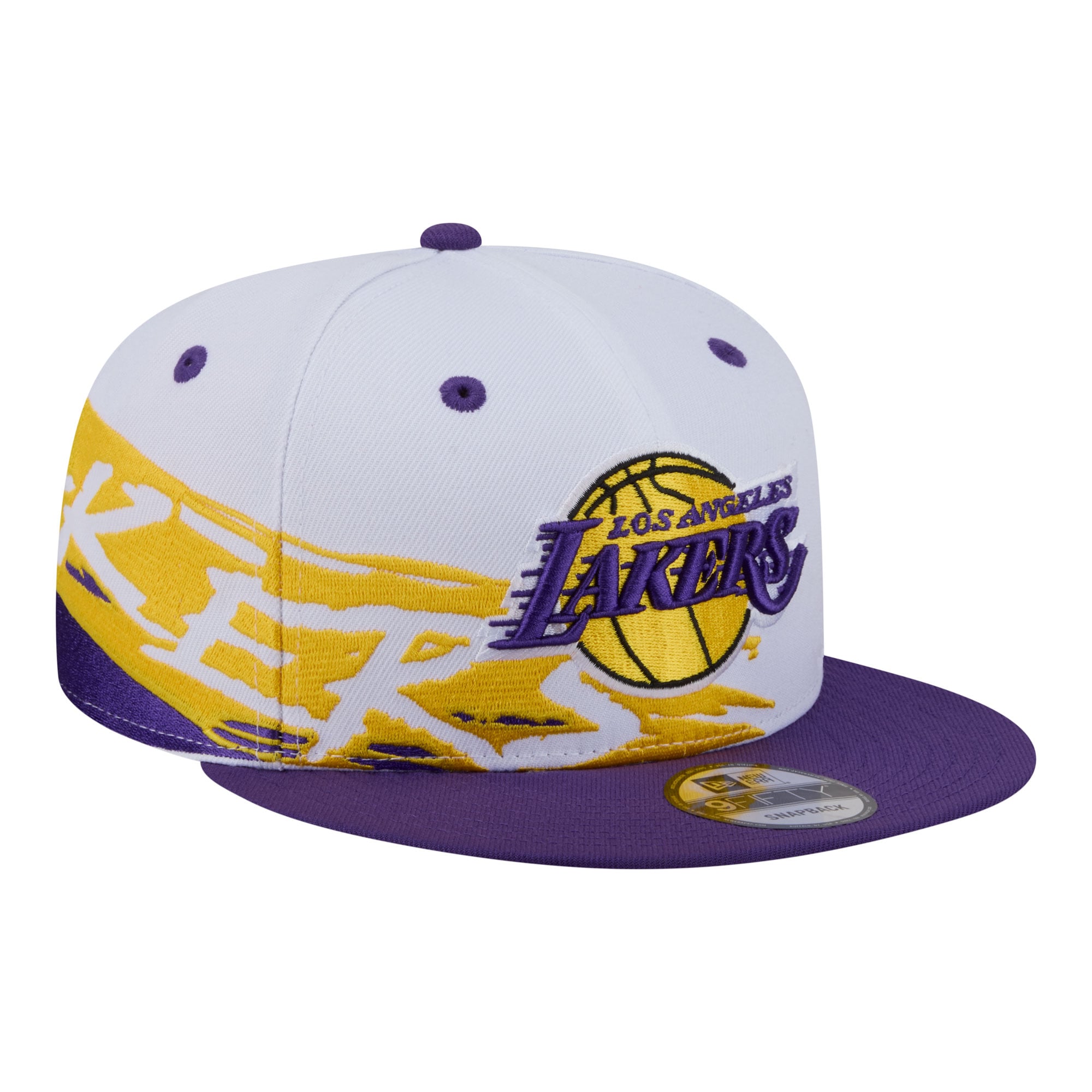 New Era White/Purple Los Angeles Lakers Swept 9FIFTY Snapback Hat
