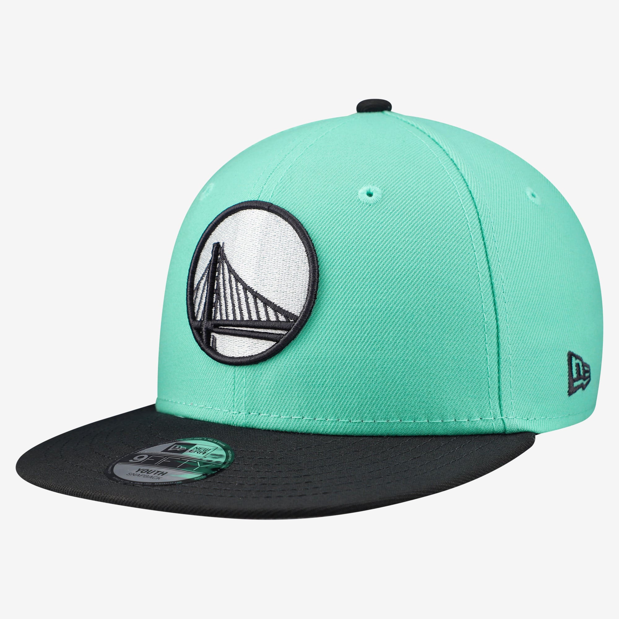 Youth New Era  Turquoise/Charcoal Golden State Warriors 9FIFTY Snapback Hat