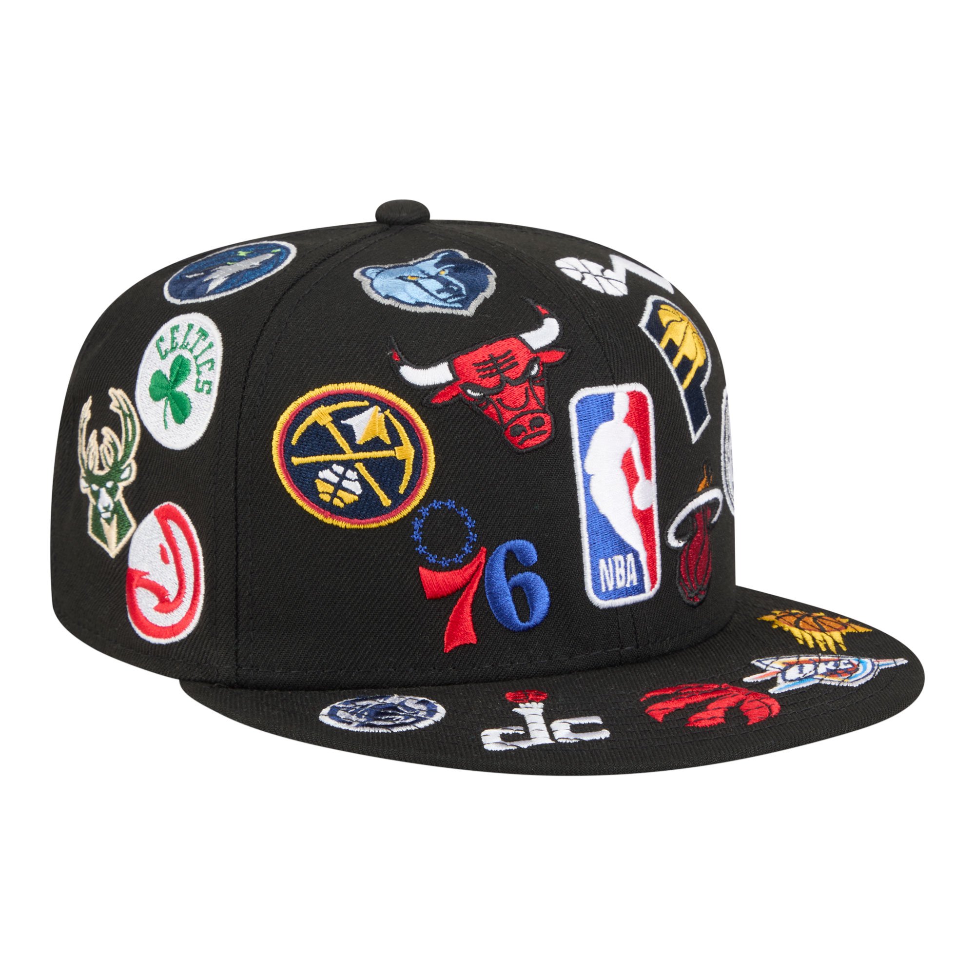 Men's New Era Black NBA All-Over 59FIFTY Fitted Hat