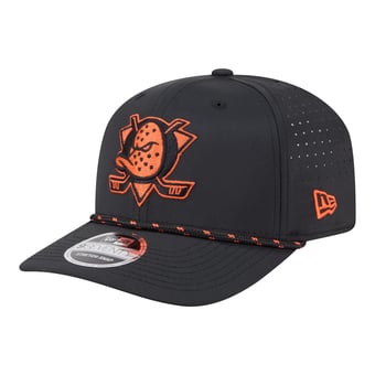 Men's New Era  Black Anaheim Ducks Sport Vented 9SEVENTY Rope Adjustable Hat