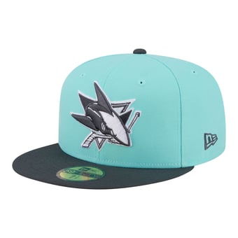 Men's New Era  Turquoise/Charcoal San Jose Sharks Two-Tone Color Pack 59FIFTY Fitted Hat